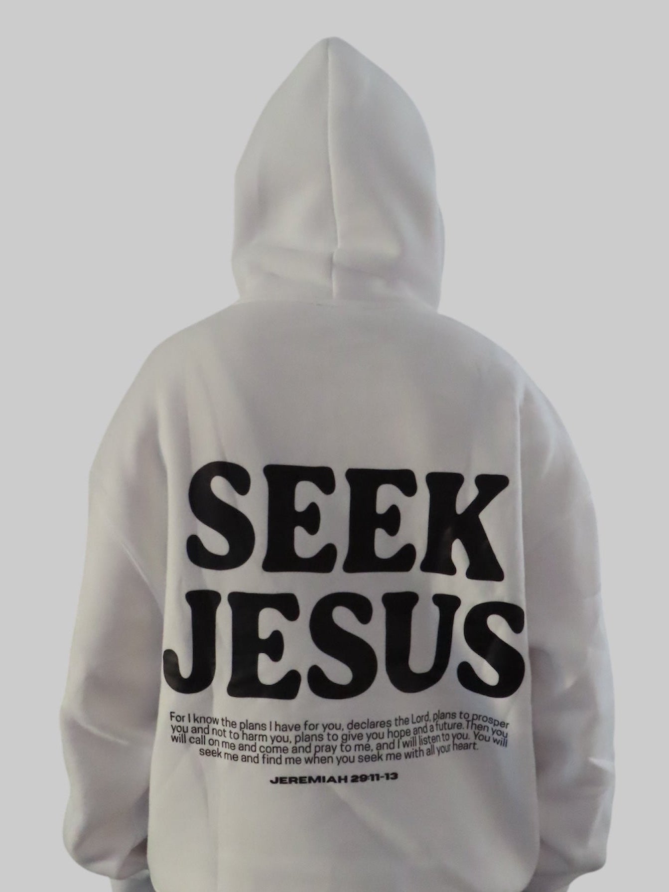 Seek Jesus White Hoodie