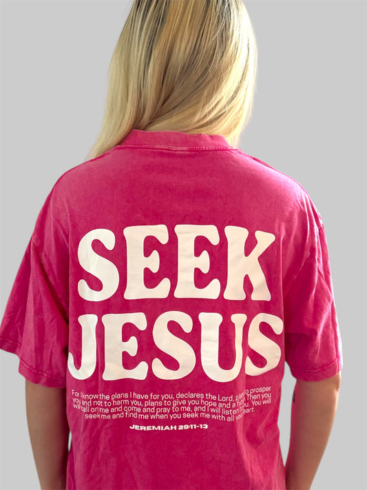 Seek Jesus Pink T-Shirt